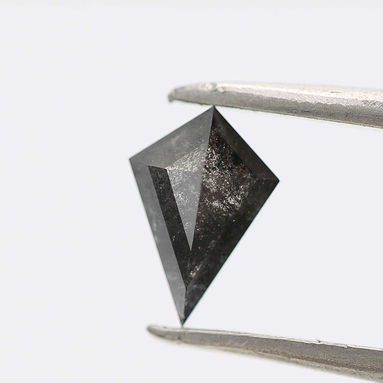 salt and pepper diamond ! 0.62 Ct 7.40 X 5.10 X 2.88 MM natural gray shield loose diamond for engagement ring for her